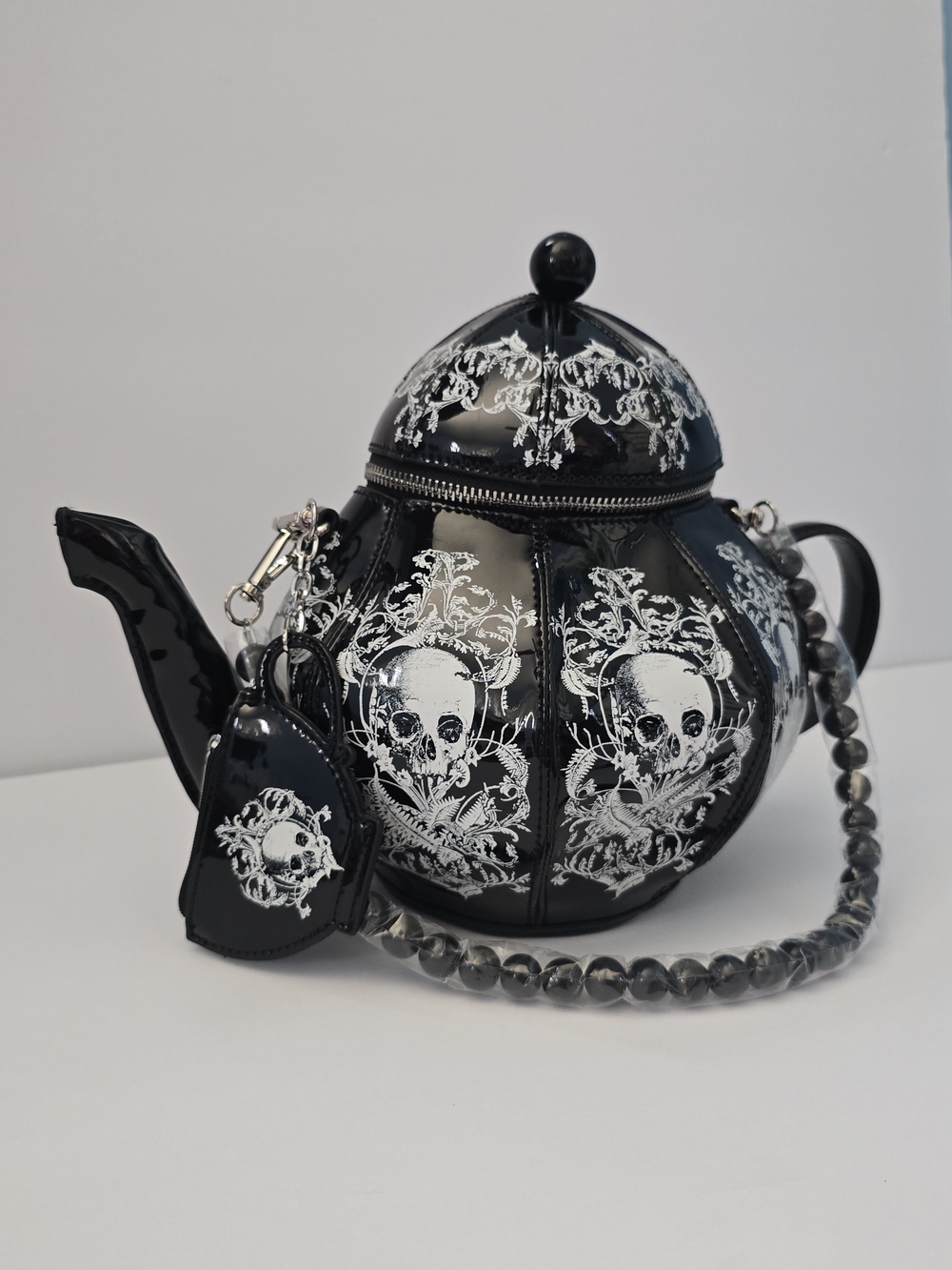 Widow Dolls Kill Dark Delights Black Skull-Print Teapot Handbag NEW  Whimsigoth